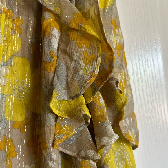 Veronica Beard Dali silk chiffon ruffle pintuck pleat sleeveless blouse floral 8 - Picture 13 of 16